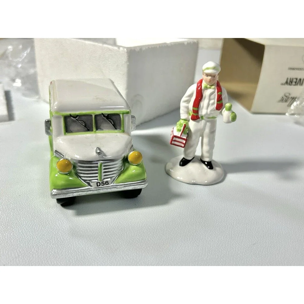 Department 56 Vintage Christmas Snow Village “Home Delivery” Figure Milk Truck